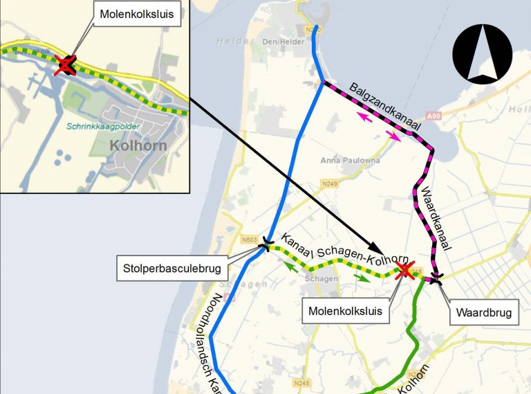 Geen stremming Molenkolksluis
