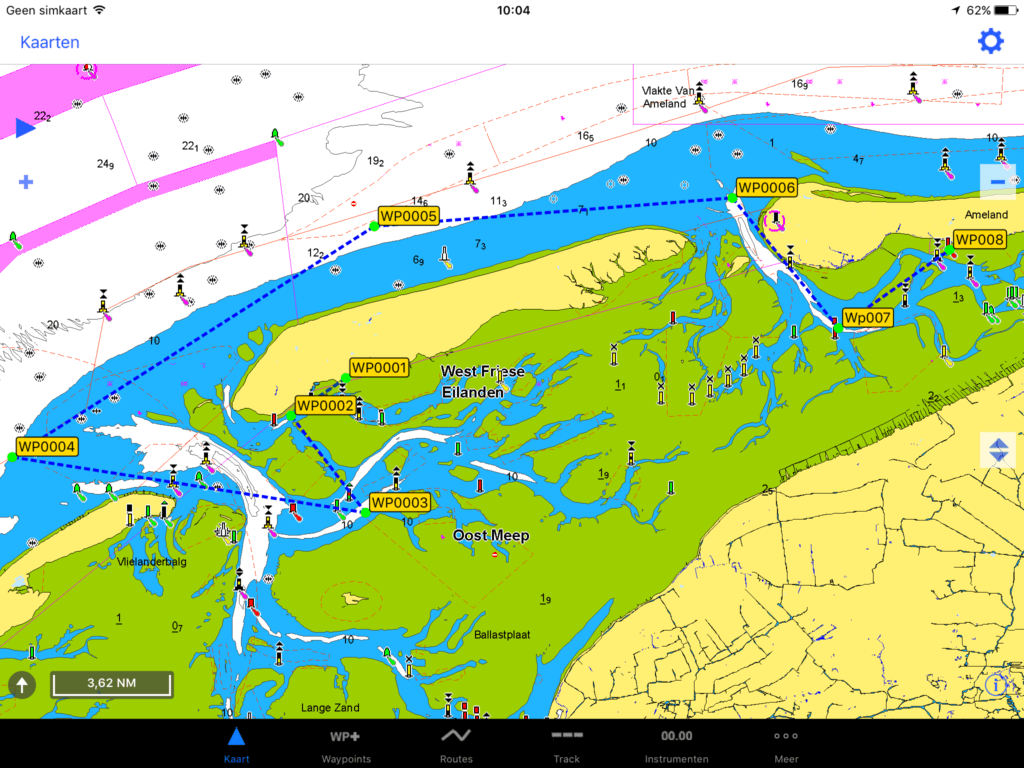 De geplande route