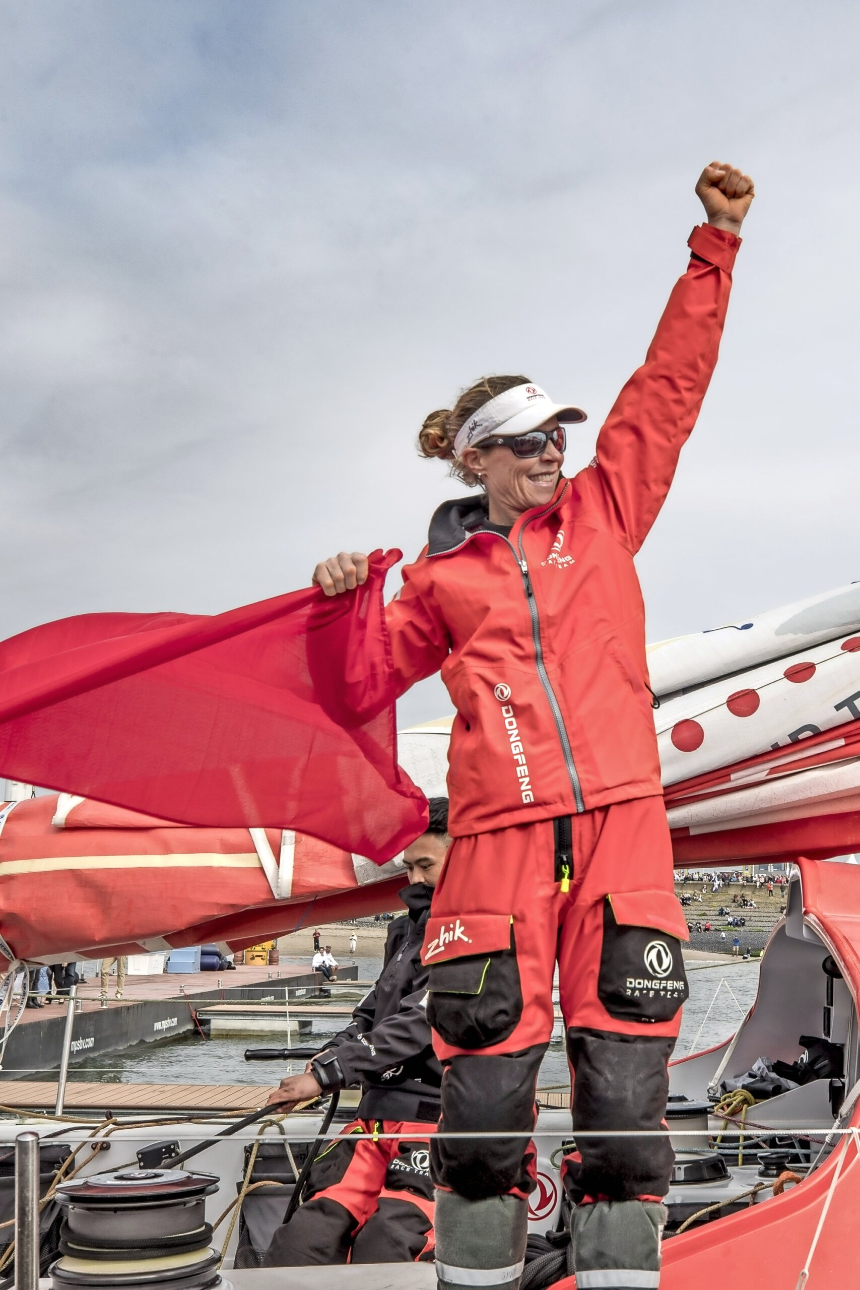 Carolijn Brouwer tijdens de Volvo Ocean Race