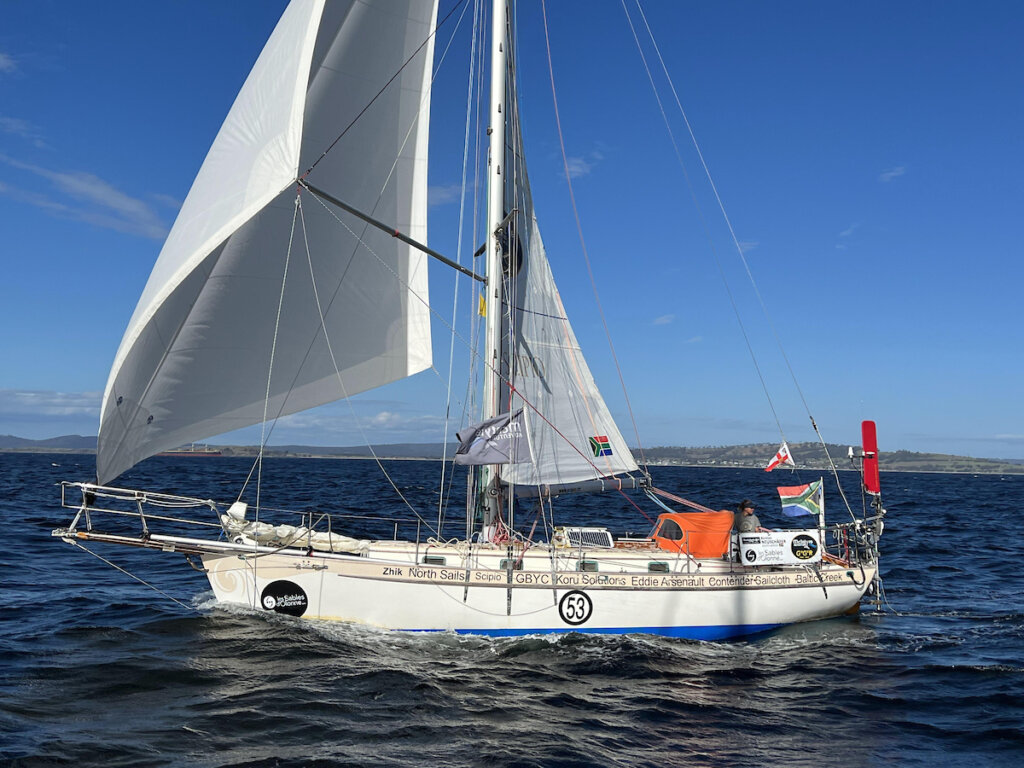 eindsprint in de Golden Globe Race