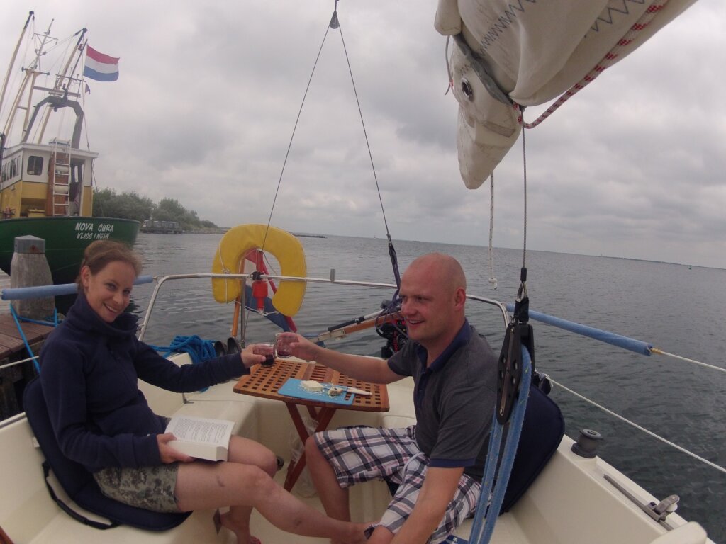Niels en Greetje op hun tweede boot samen
