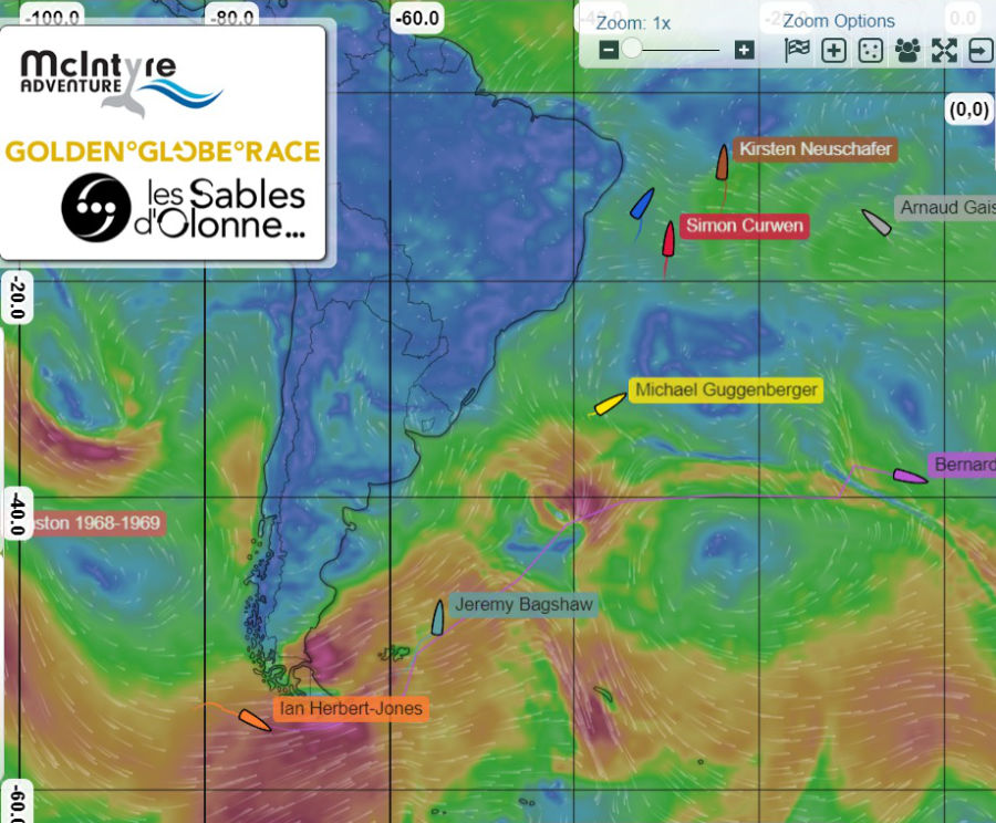 Positie Golden Globe Race deelnemers